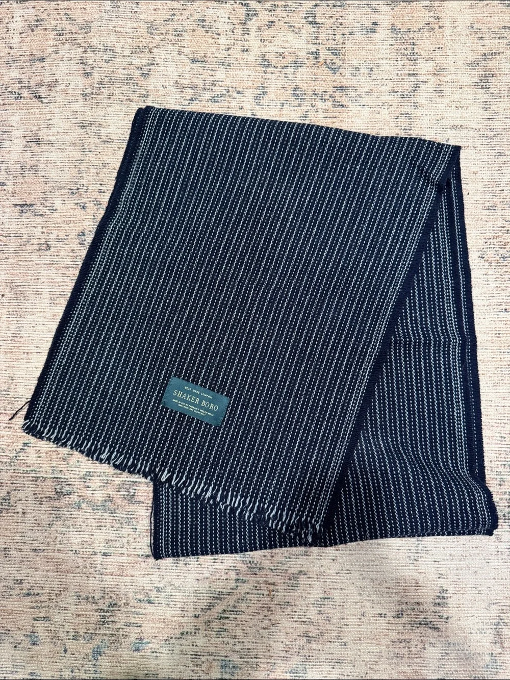 Shaker Boro Navy Pinstripe Men's Scarf
